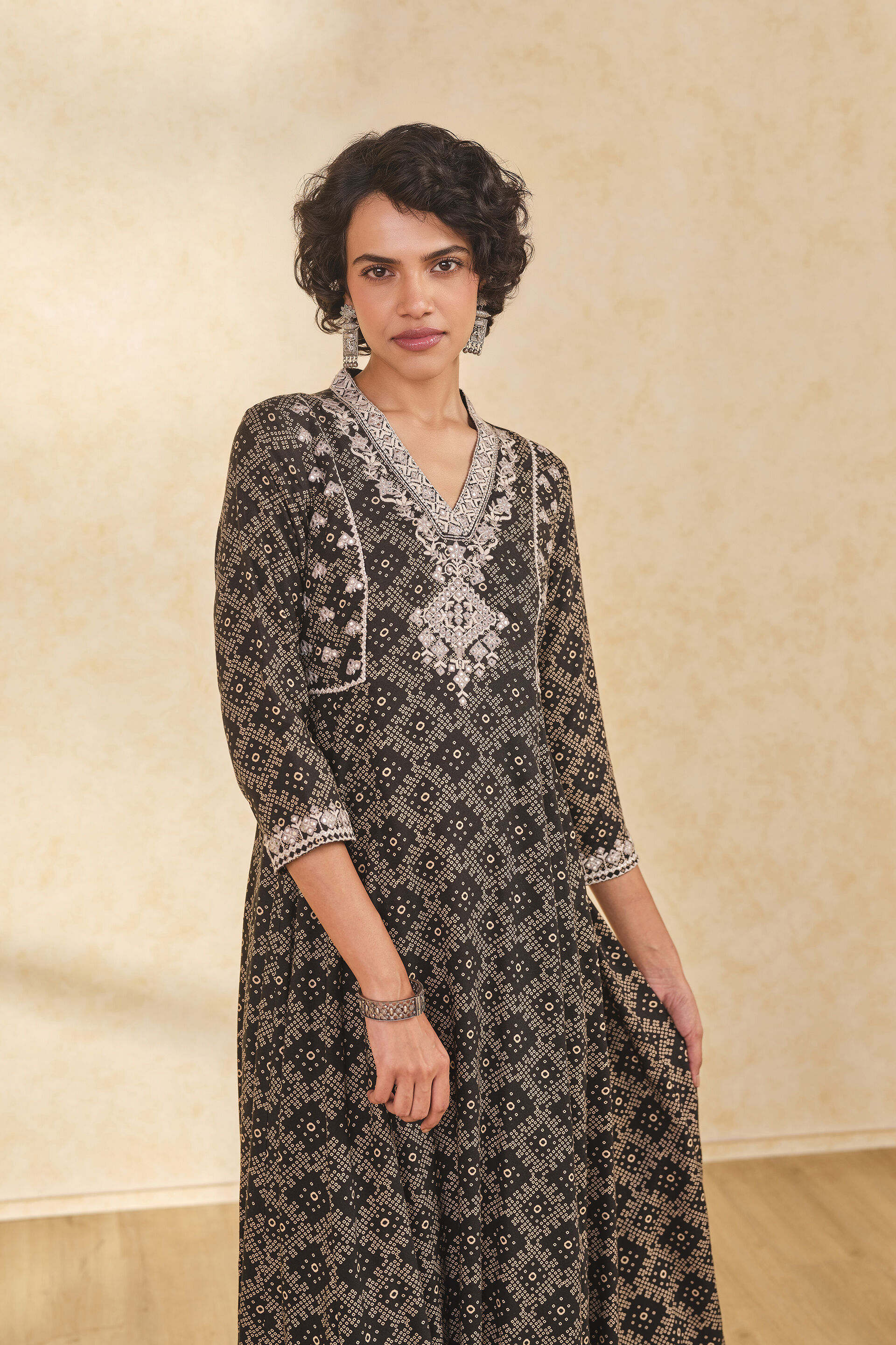 Bahara Black Rayon Kurta​, Black, image 9
